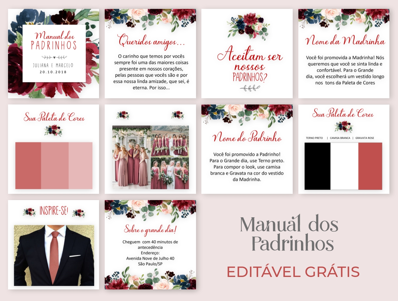 Manual dos Padrinhos editável – GRÁTIS